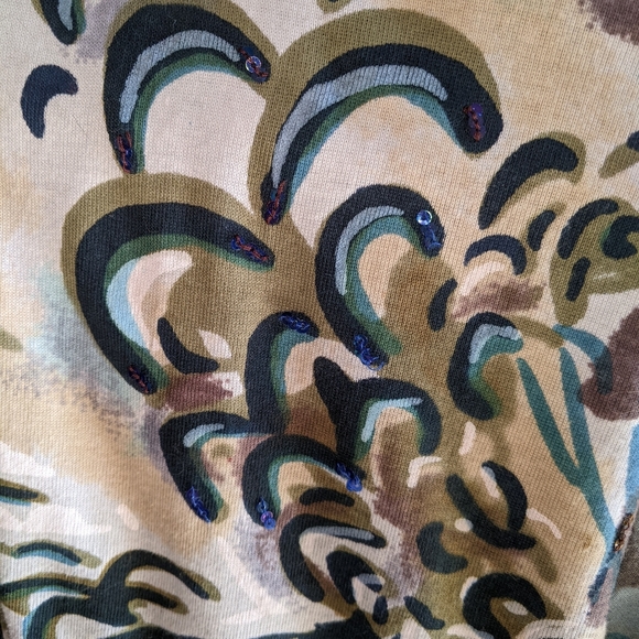 Medium Parsley & Sage abstract art zip up women's hooded sweatshirt - Picture 3 of 6